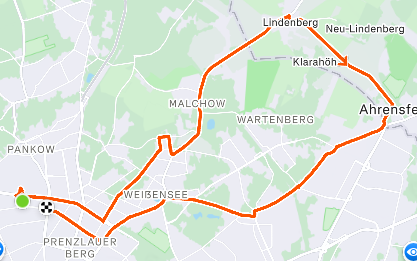 Another April ride shown on a Strava map.