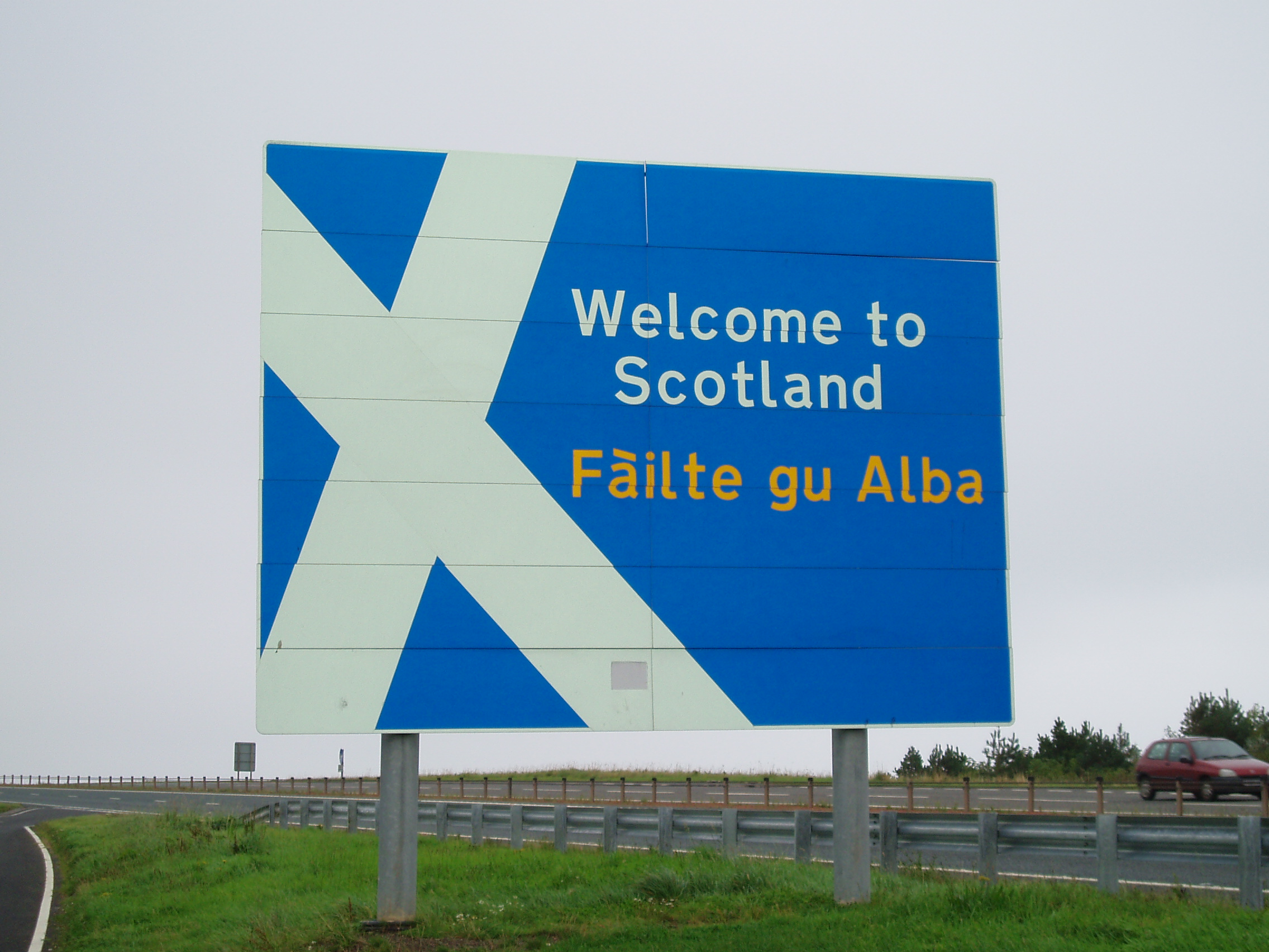 Welcome to Scotland sign